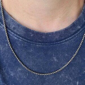 David Yurman Men’s Silver Box Chain Necklace